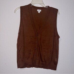 J. Crew Brown Button-Up Sweater Vest